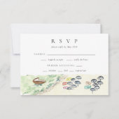 Waterverf Positano Italië Bestemmingsweddenschap RSVP Kaartje (Voorkant)