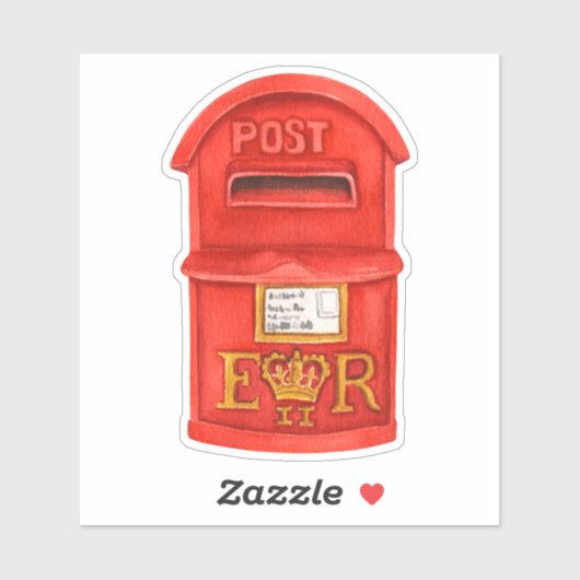  Waterverf Post Box Sticker (Vel)