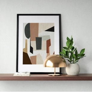 Waterverf poster Abstract Geometrische moderne kun