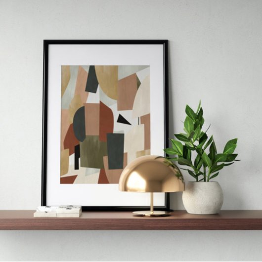 Waterverf poster Abstract Geometrische moderne kun