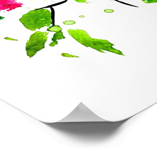 Waterverf poster van meisje in de kamer (Hoek)