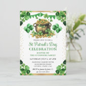 Waterverf Pot met Goud Sint-Patricksdag Kaart (Staand voorkant)