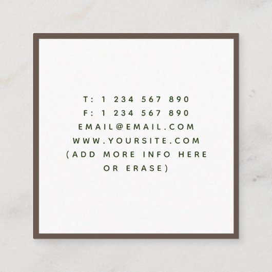 Waterverf Potential Tree Lawn Care Services Garden Vierkante Visitekaartje (Achterkant)