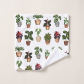 Waterverf Potlood Planten Terracotta Pots Pattern Bad Handdoek (Wasdoekje)
