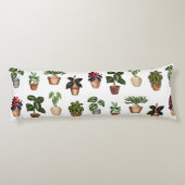 Waterverf Potlood Planten Terracotta Pots Pattern Lichaamskussen (Achterkant)