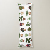 Waterverf Potlood Planten Terracotta Pots Pattern Lichaamskussen (Achterkant (Verticaal))