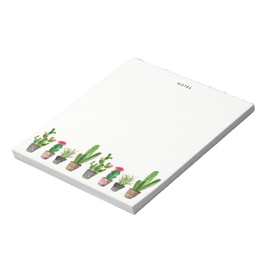 Waterverf Potlood Succulents and Cactus Custom Notitieblok (Gedraaid)