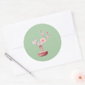 Waterverf Potted Cactus Ronde Sticker (Envelop)