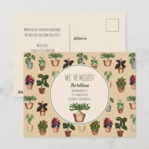 Waterverf Potted Planten We hebben nieuwe startpun Feestdagenkaart