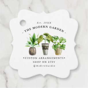 Waterverf potten Planten Business Hang Label