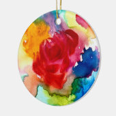 Waterverf prachtige abstracte roos kunst keramisch ornament (Links)