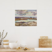 Waterverf prairie landschap. Oekraïense kunst Poster (Keuken)