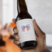 Waterverf Preppy Bow Rood Wit Blauw Juli 4th BBQ