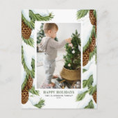 Waterverf Prettige feestdagen Sneeuwwitje Pinecone (Voorkant)