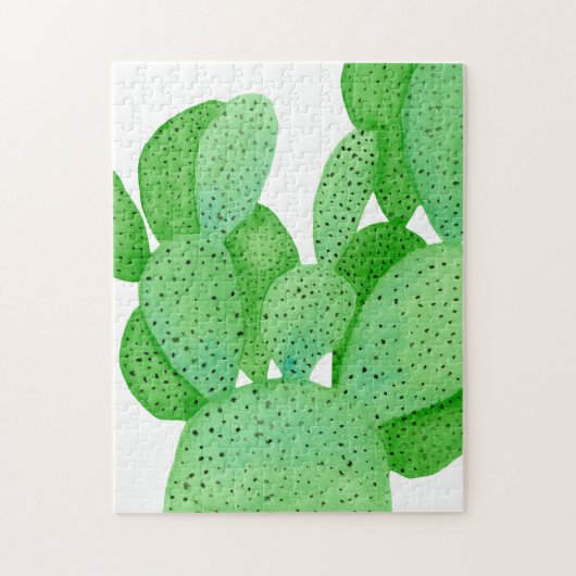 Waterverf Prickly Pear Cactus Legpuzzel (Verticaal)