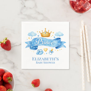 Waterverf Prins Jongen Baby Shower Servet