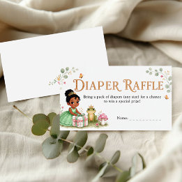 Waterverf Prinses Baby Shower Luier Raffle Vink Informatiekaartje