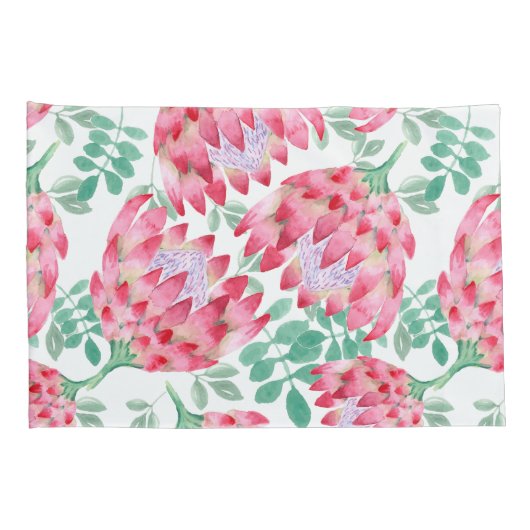 Waterverf Protea Kussensloop (Achterkant-Rechts)