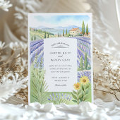 Waterverf Provence Lavendel Fields Wedding Kaart