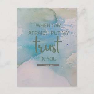 Waterverf Psalm 56:3 Briefkaart