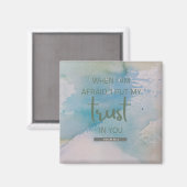 Waterverf Psalm 56:3 Magnet Magneet (Voorkant / Achterkant)