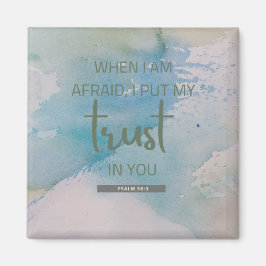 Waterverf Psalm 56:3 Magnet Magneet