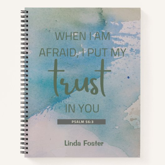 Waterverf Psalm 56:3 Notitieboek (Voorkant)