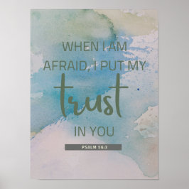 Waterverf Psalm 56:3 Poster
