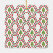 Waterverf Pset Bow Garland kerst Keramisch Ornament (Achterkant)