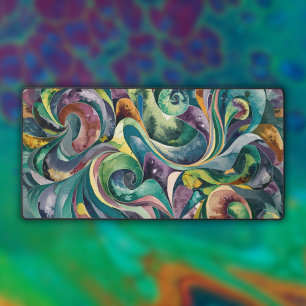 Waterverf psychedelische ingewikkelde patronen bureaumat