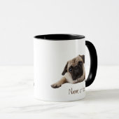 Waterverf Pug Pet Dog Aangepaste Mok (Voorkant rechts)