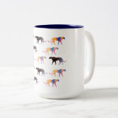 Waterverf Puma katten tweetone Mok (Voorkant rechts)