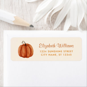 Waterverf Pumpkin-adreslabel Etiket