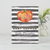 Waterverf Pumpkin Baby shower Uitnodiging (Staand voorkant)
