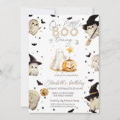 Waterverf Pumpkin Boo Ghost Halloween Kaart (Voorkant)