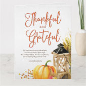 Waterverf Pumpkin Cornucopia Thanksgiving Poem Kaart (Voorkant)