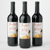 Waterverf Pumpkin Cornucopia Thanksgiving Poem Wijn Etiket (Flessen)