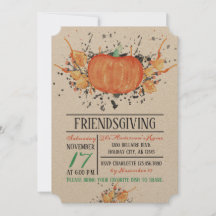 Waterverf Pumpkin Friendsgiving Invitation
