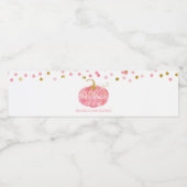 Waterverf Pumpkin Glitter Herfst Girl Baby shower Waterfles Etiket (Enkel label)
