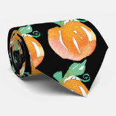 Waterverf Pumpkin Halloween Black Stropdas (Opgerold)