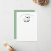 Waterverf Pumpkin Hartelijk dank Notitiekaartje (Voorkant / Achterkant in situ)