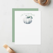 Waterverf Pumpkin Hartelijk dank Notitiekaartje (Voorkant / Achterkant in situ)