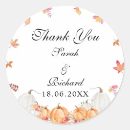 Waterverf Pumpkin Hartelijk dank voor de klassieke Ronde Sticker