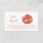 Waterverf Pumpkin Herfst Baby shower Book Request Informatiekaartje (Voorkant)