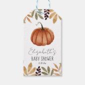Waterverf Pumpkin Herfst Baby shower Cadeaulabel (Voorkant)