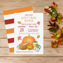 Waterverf Pumpkin Latte en Football Baby shower