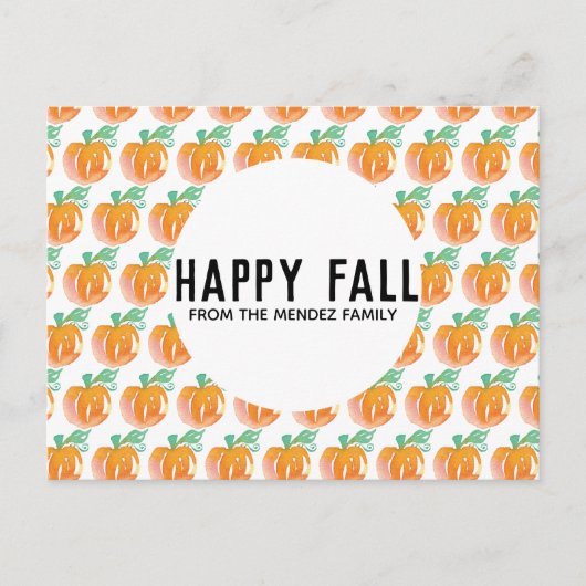 Waterverf Pumpkin Oranje Pattern Post Cards Briefkaart (Voorkant)