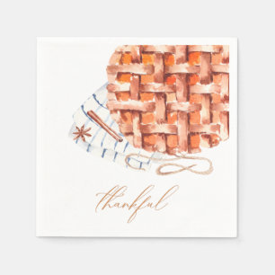 Waterverf Pumpkin Pie Friendsgiving Servet