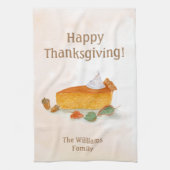 Waterverf Pumpkin Pie Happy Thanksgiving Theedoek (Verticaal)