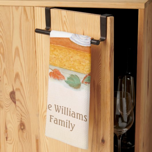 Waterverf Pumpkin Pie Happy Thanksgiving Theedoek (Derde Gevouwen)